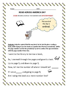 Preview of READ ACROSS AMERICA DAY: A READ  ALOUD POEM: A Math Mystery Poem