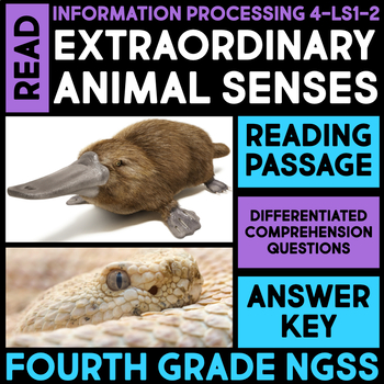Preview of READ - Animals with Extraordinary Senses 4th Grade Science Reading Passage