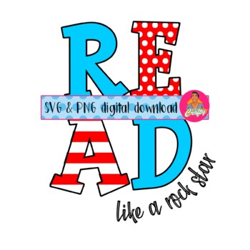 READ Like A Rockstar clip art SVG PNG sublimation digital download