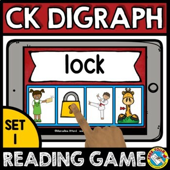 Preview of READ MATCH CONSONANT DIGRAPH CK WORD WORK ACTIVITY BOOM CARD CENTER PHONICS GAME