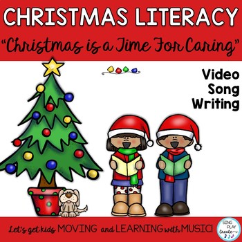 Preview of Christmas Read and Sing Literacy Activities: "Christmas Caring" Video {CCSS}