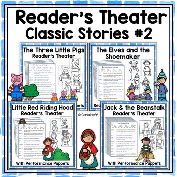 Preview of READER'S THEATER  4 Classic Children's Stories - Scripts & Puppets - Bundle 2