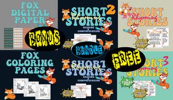Preview of READING ACROSS AMERICA FOX IN SOCKS INSPIRED BUNDLE FOR KIDS Ages 4-8
