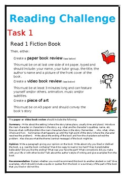 Preview of READING CHALLENGE - fiction and non-fiction genres