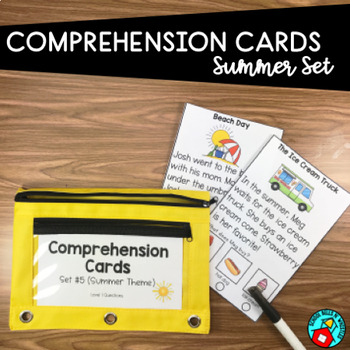 READING COMPREHENSION CARDS SUMMER by School Bells N Whistles | TPT