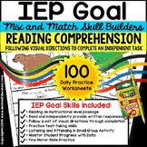 READING COMPREHENSION IEP Skill Builder FOLLOWING VISUAL D