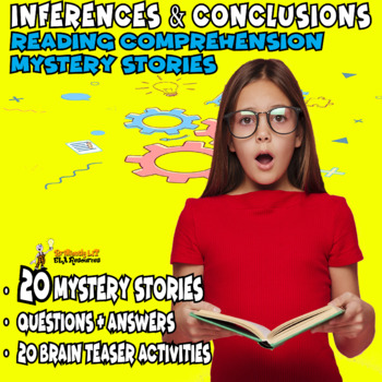 Preview of 20 READING COMPREHENSION MYSTERY SHORT STORIES Making Inferences