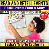 READING COMPREHENSION Task Cards Read/Retell Details NON-F