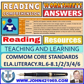 Preview of READING COMPREHENSION: WORKSHEETS WITH ANSWERS
