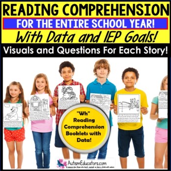 Preview of READING COMPREHENSION with WH Questions and DATA for Special Education Bundle