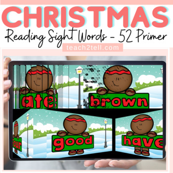 Preview of Christmas Reading Sight Words Dolch Primer Slideshow