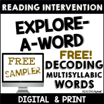 Preview of READING INTERVENTION BINDER Decoding Multisyllabic Words EXPLORE-A-WORD SAMPLER