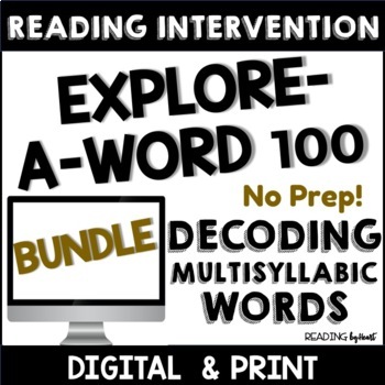 Preview of READING INTERVENTION BINDER Decoding Multisyllabic Words SOR WORD WORK 100