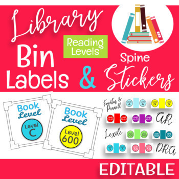 Preview of READING LEVEL Library Bin & Spine Labels | EDITABLE | Classroom Organization