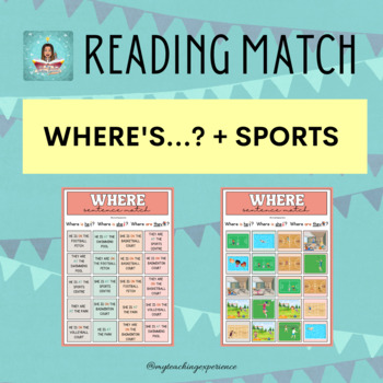 Preview of READING MATCH ACTIVITY - WHERE + SPORTS