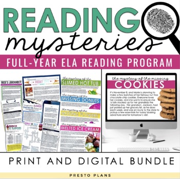 Preview of READING MYSTERIES FULL-YEAR ELA PROGRAM | DIGITAL AND PRINT BUNDLE