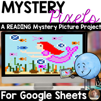 Preview of READING Mystery Pixels- Common Myths and Legends Activity for Google Sheets™