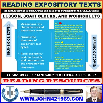 Preview of READING EXPOSITORY TEXTS LESSON AND RESOURCES