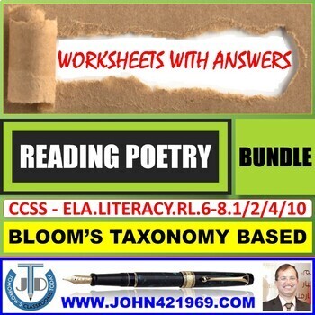 Preview of READING POETRY: WORKSHEETS WITH ANSWERS - BUNDLE