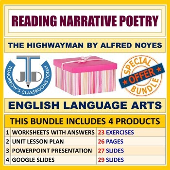 Preview of READING POETRY - THE HIGHWAYMAN: CLASSROOM RESOURCES - BUNDLE
