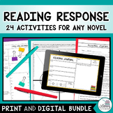 READING RESPONSE JOURNAL: For Any Novel, Printable & Digit