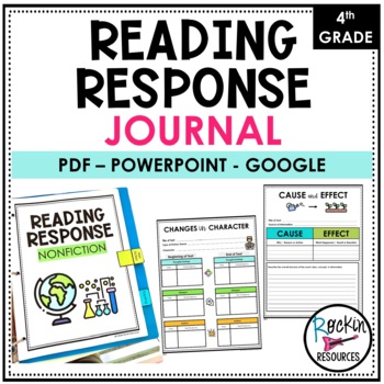 Preview of 4TH GRADE READING RESPONSE JOURNAL - READING RESPONSE WORKSHEETS