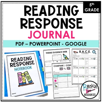 Preview of 5TH GRADE READING RESPONSE JOURNAL - READING RESPONSE WORKSHEETS