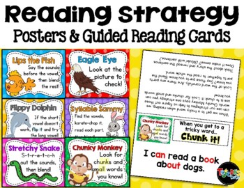 Preview of READING STRATEGIES Posters and Guided Reading Cards