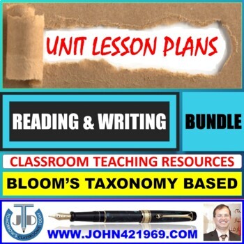 Preview of READING AND WRITING: BLOOM'S TAXONOMY BASED UNIT LESSON PLANS - BUNDLE