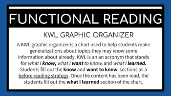 Preview of READING and WRITING: KWL Graphic Organizer 