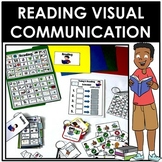 READING class visual communication icons and pictures for school
