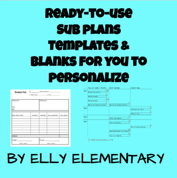 Preview of READY-TO-USE SUB-PLANS & BLANK TEMPLATES: ELEMENTARY GRADES