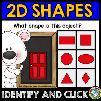 Preview of REAL LIFE FLAT 2D SHAPES KINDERGARTEN ACTIVITY BOOM CARDS DISTANCE LEARNING MATH