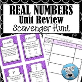REAL NUMBERS UNIT REVIEW - SCAVENGER HUNT! (TASK CARDS)