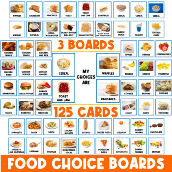 Preview of REAL PICTURES: 125 FOOD CARDS + 3 FOOD CHOICE BOARDS | FOOD VISUALS | FIRST THEN