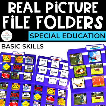 Preview of Basic Skills File Folders for Special Education (REAL PICTURES)