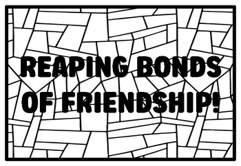 Preview of REAPING BONDS OF FRIENDSHIP! High School Kindness Coloring Pages