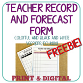 RECORD AND FORECAST FORM - Digital and Print!