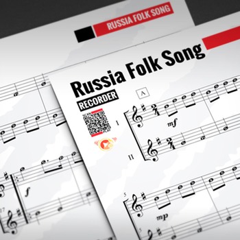 Preview of Recorder Sheet Music: Russia Folk Song w/ Fingering Chart & Extras