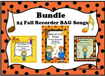 Preview of RECORDERS Bundle 24 Fall Recorder BAG Songs