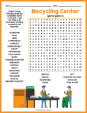 RECYCLING CENTER FIELD TRIP Word Search Puzzle Worksheet Activity