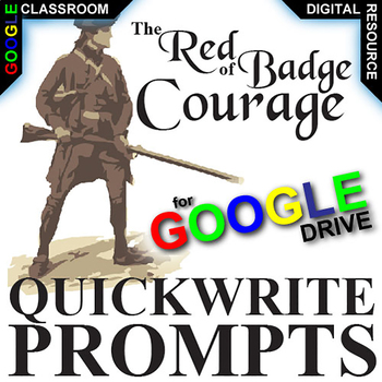 Preview of RED BADGE OF COURAGE Quickwrite Journal Questions DIGITAL Bellringer Writing