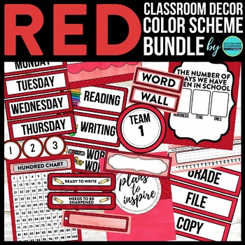 Preview of Red Theme Classroom Decor