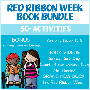 Preview of RED RIBBON WEEK BUNDLE (BOOK VIDEOS/ACTIVITY GUIDE/COLORING PAGES)