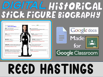 Preview of REED HASTINGS Digital Historical Stick Figure Biography (MINI BIOS)
