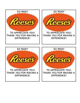 Preview of Reese's TAG for staff appreciation (Editable resource)