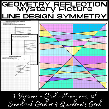 Preview of REFLECTION LINE DESIGN Mystery Picture - Bulletin Board Geometric Art