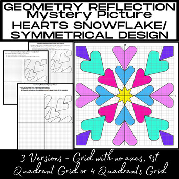 Preview of REFLECTION Mystery Picture-HEARTS Symmetrical Design-Bulletin Board Art