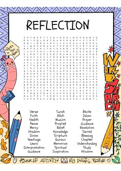 REFLECTION No Prep Word Search Puzzles Worksheets Activity by Digital ...