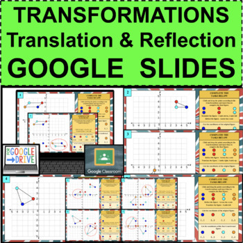 Preview of REFLECTION & TRANSLATION TRANSFORMATIONS GOOGLE SLIDES Online Distance Learning
